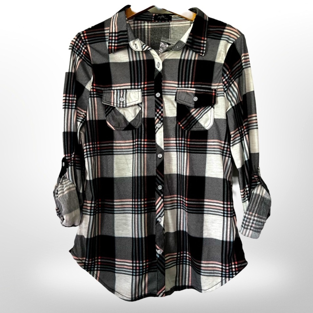Milk and Honey Button Up Plaid Shirt